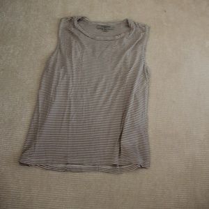 All Saints Taupe Striped Tank